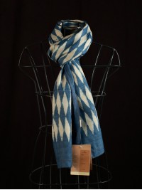 Diamond Print Indigo Stole