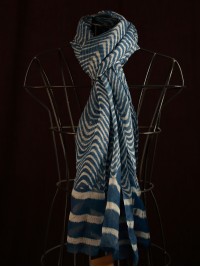 Chevron Print Indigo Doria Stole