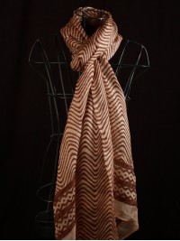 Chevron Print Brown Doria Stole