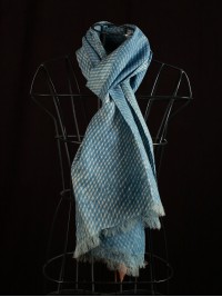 Mesh Print Indigo, Tussar Stole