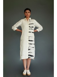 Linen shirt dress - White