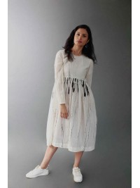White pleated dress