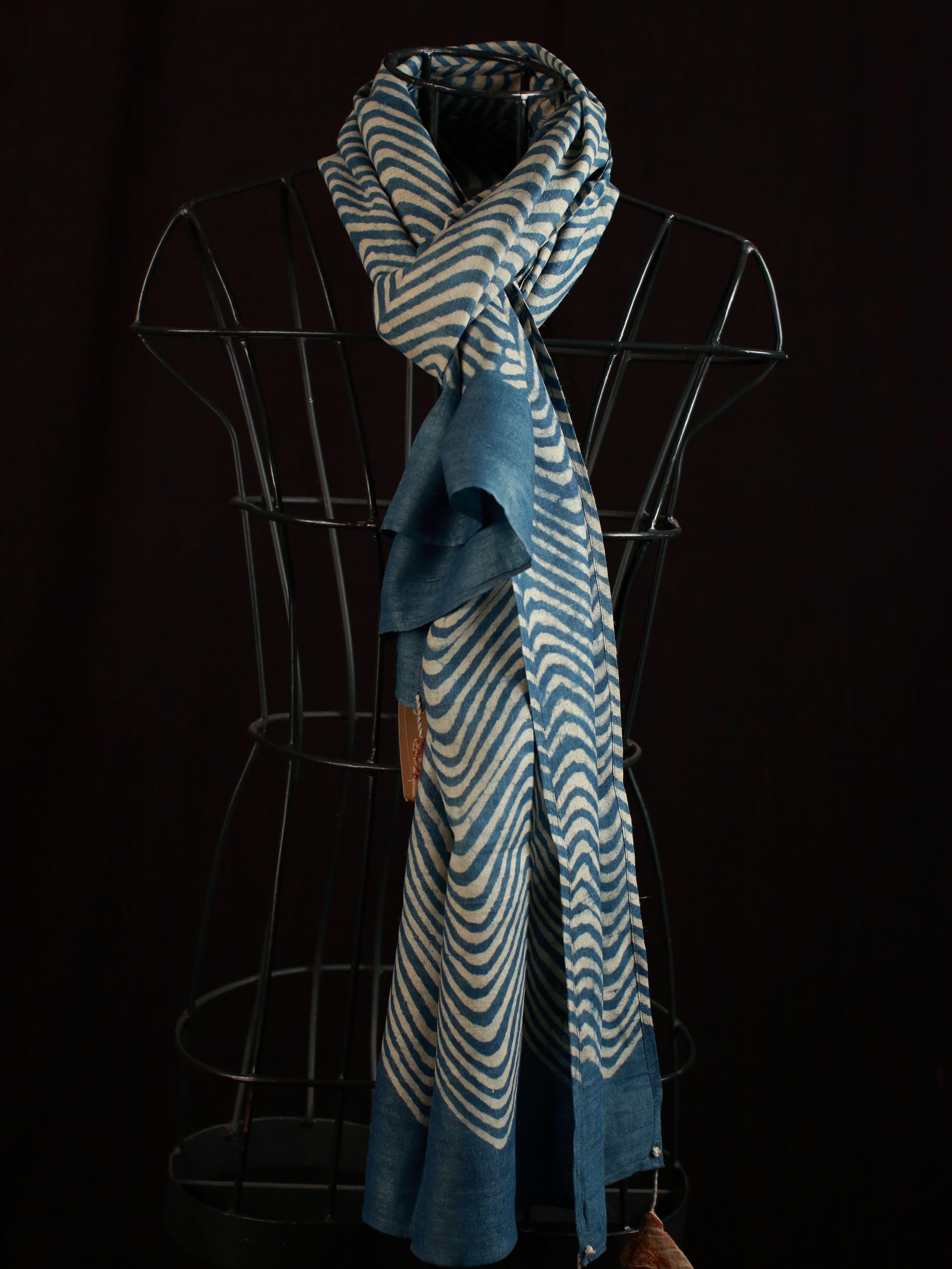 Indigo Chevron Stole