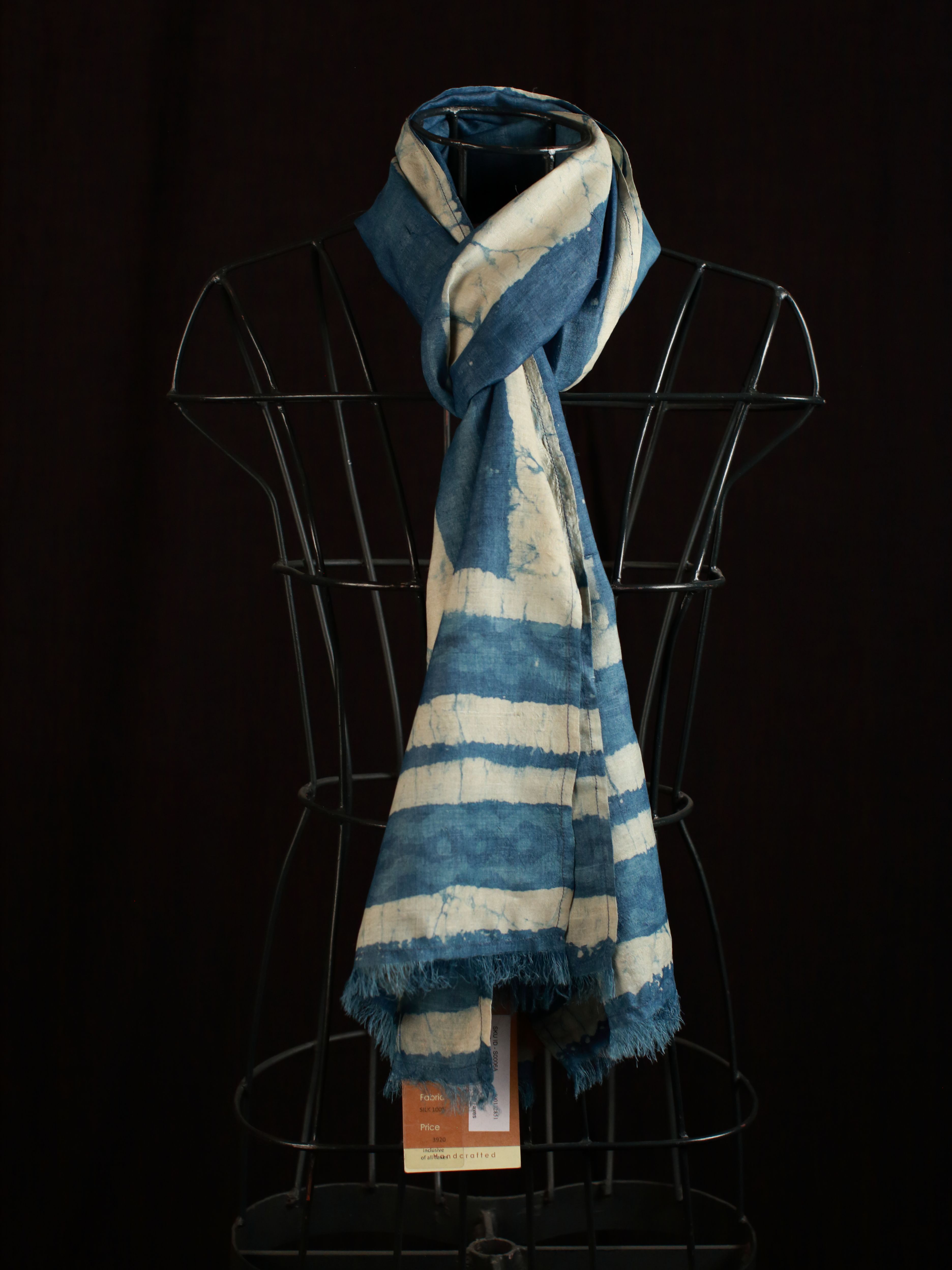 Wide Bands in Indigo Stole